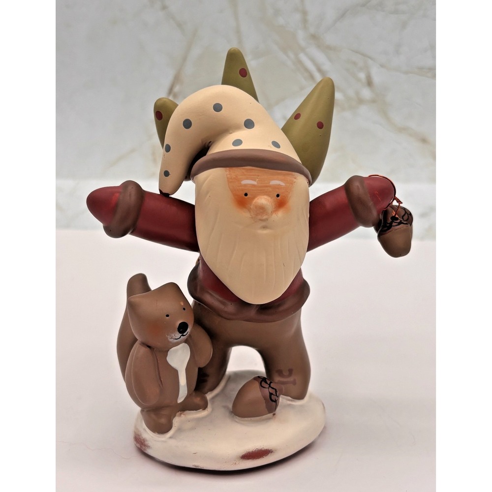 Russ Bonnie Lynn Folk Art Santa Figurine Peace In The Meadows Woodland Santa EUC